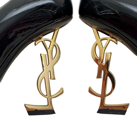 Saint Laurent Opyum YSL Heel Black Patent Pumps 37 US 7 - Picture 14 of 15